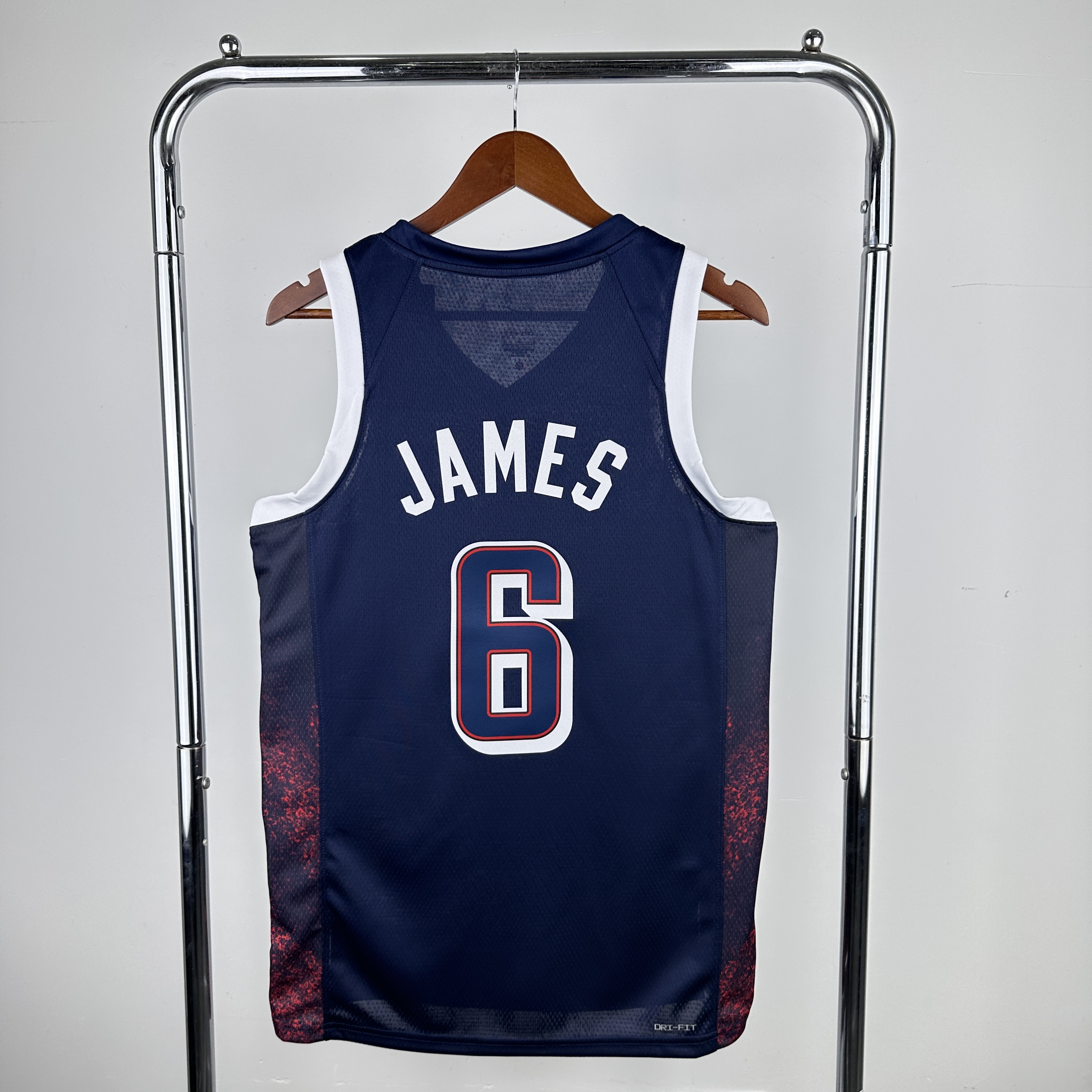 2024 Olympic USA 6 James Blue Nike NBA Jersey